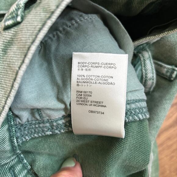 BDG Urban Outfitters Green Acid Wash Shorts Rolled Hem 26 100% Cotton - Picture 5 of 8